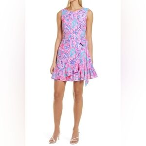 Lilly Pulitzer Joselyn Faux Wrap Dress Pink Pockets Mini Dress Sz 6